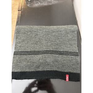 Levi's Unisex Knit Scarf 58 in. by 11 in 100% Acrylic Colorblock Gray Blue Black